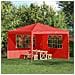 Parete per tenda da festa 2 pcs 300 x 195 cm Rosso PE e Acciaio - Foto miniatura 2