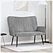 Sofa a Due Posti Grigio chiaro 115 x 61 x 87 cm Velluto - Foto miniatura 2