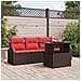 Set Divano da Giardino 5 pcs Marrone Rattan in Polipropilene - Foto miniatura 2