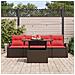 Set Divano da Giardino 5 pcs Marrone Rattan in Polipropilene - Foto miniatura 3
