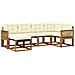 Set di divani da esterno con cuscino 6 pcs Naturale e Crema - Foto miniatura 1