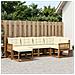 Set di divani da esterno con cuscino 6 pcs Naturale e Crema - Foto miniatura 2