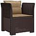 Poltrona a 1 Posto con Cuscini Aspetto Rattan PP Marrone - Foto miniatura 1