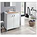 Mobile Lavatoio A 2 Ante,   Collezione Smart Con Cesto - 80 Cm Bianco A Magazzino - Foto miniatura 2