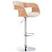 Sgabello rétro Kingston con Braccioli - Sgabello Bar Girevole 360° in Tessuto e Legno I Sgabello Alto Bancone Regolabile 63 - 77 cm Natura / Crema - Foto miniatura 1