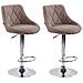 2X Sgabelli Design Lazio in Tessuto - Sedie Cucina Girevoli e Regolabili (83-104 cm) con Poggiapiedi I Sgabelli Bar Imbottiti (2 Pezzi) Tortora - Foto miniatura 1