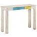 Tavolo Consolle Bianco 115x35x77 Cm In Legno Di Mango Grezzo - Foto miniatura 1
