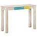 Tavolo Consolle Bianco 115x35x77 Cm In Legno Di Mango Grezzo - Foto miniatura 9