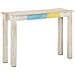 Tavolo Consolle Bianco 115x35x77 Cm In Legno Di Mango Grezzo - Foto miniatura 11