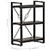 Libreria A 3 Ripiani 60x30x80cm Nero In Legno Massello Di Mango - Foto miniatura 5