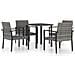 Set da Pranzo da Giardino 5 pz in Polyrattan Grigio - Foto miniatura 1