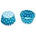 Confezione 75 pirottini in carta pois azzurro 50 x 32mm - Foto miniatura 2