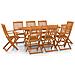 Set da Pranzo da Giardino 9pz 180x90x75cm Legno Massello Acacia - Foto miniatura 2
