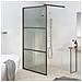 Parete Doccia Walk In 100x195 Cm In Vetro Scuro Esg Nero - Foto miniatura 1