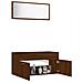 Set Mobili Da Bagno 2 Pz Rovere Marrone In Legno Multistrato - Foto miniatura 4