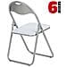 Set 6 Pezzi Sedie Imbottite Pieghevoli Colore Sedia Bianco Struttura Silver - Foto miniatura 4