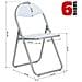 Set 6 Pezzi Sedie Imbottite Pieghevoli Colore Sedia Bianco Struttura Silver - Foto miniatura 5