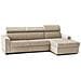 Divano Letto Alberta, Divano Ad Angolo, 100% Made In Italy, Sofà Con Apertura Girevole, Con Penisola Contenitore Destra, Con Braccioli Standard, Cm 280x95h85, Beige - Foto miniatura 2