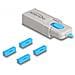 20927 Clip Sicura Bloccaporte + Chiave Displayport Blu, Grigio Plastica 5 Pz - Foto miniatura 1