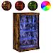 Credenza Con Luci Led Rovere Fumo 60,5x37x100 Cm - Foto miniatura 2