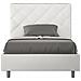 Letto Contenitore Imbottito 140x210 Similpelle Bianco Priya - Foto miniatura 1