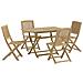 Set Da Pranzo Per Giardino 5 Pz In Legno Massello Di Acacia - Foto miniatura 2