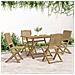 Set Da Pranzo Per Giardino 5 Pz In Legno Massello Di Acacia - Foto miniatura 3