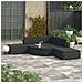 Set Divani Da Giardino 6 Pz Con Cuscini In Polyrattan Nero - Foto miniatura 8