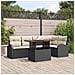 Set da pranzo da giardino di 6 pezzi con cuscini Nero Polyrattan Acacia - Foto miniatura 2