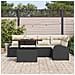 Set da pranzo da giardino di 6 pezzi con cuscini Nero Polyrattan Acacia - Foto miniatura 3
