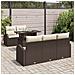 Set di divani da giardino a 6 pezzi con cuscini in polyrattan marrone di , Divano da giardino a 2 posti con stivaggio e cuscini in polyrattan marrone di - Foto miniatura 3
