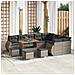 Set Divano da Giardino  da 13 Pezzi con Cuscini Grigio Rattan PE Acacia, Set da Pranzo da Giardino  da 4 Pezzi con Cuscini Grigio Rattan PE Acacia - Foto miniatura 2