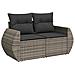 Set Divano da Giardino  da 13 Pezzi con Cuscini Grigio Rattan PE Acacia, Set da Pranzo da Giardino  da 4 Pezzi con Cuscini Grigio Rattan PE Acacia - Foto miniatura 6