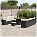Set Divano da Giardino da 11 pezzi con Cuscini Rattan Polyrattan Nero Acacia, Set da Pranzo da Giardino da 3 pezzi con Cuscini Rattan Polyrattan Nero Acacia - Foto miniatura 3