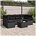 Set Divano Giardino 7 Pezzi con Cuscini Nero Polyrattan, Divano Giardino 2 Posti con Cuscini Nero Polyrattan - Foto miniatura 2