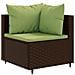 Set Divani da Giardino 7 pz con Cuscini in Polyrattan Marrone - Foto miniatura 3