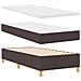 Letto con Rete a Molla con Materasso e Panchina Marrone Scuro 100x200 cm Tessuto - Foto miniatura 6