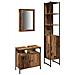 Set di mobili per il bagno con lo scaffale 3 pcs Legno vecchio - Foto miniatura 1