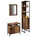 Set di mobili per il bagno con lo scaffale 3 pcs Legno vecchio - Foto miniatura 3