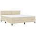 Letto a molle con materasso Crema 180 x 200 cm Tessuto - Foto miniatura 1