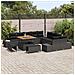 Set Divano da Giardino 13 pcs Nero 100 x 100 x 71 cm - Foto miniatura 3