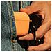 Custodia In Silicone Per Airpods 4 Con Moschettone In Metallo, Arancione - Foto miniatura 5
