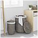 Cesto per la biancheria con coperchio 2 pcs Grigio Kubu - Foto miniatura 3