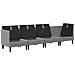 Set di mobili per il soggiorno 4 pcs Grigio scuro Tessuto - Foto miniatura 4
