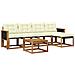 Set di divani da esterno con cuscino 6 pcs Naturale e Crema - Foto miniatura 1