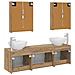 Set di Armadi da Bagno 5 pcs Rovere Artigianale - Foto miniatura 8