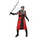 Costume Rosso Da Cavaliere Medievale Da Adulto Large - Foto miniatura 3