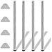 Set 4 Gambe Cromate Tavolo Regolabili Con Staffe Triangolari 1100 Mm - Foto miniatura 1