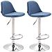 2X Sgabelli Design Kiel in Tessuto - Coppia Sgabelli Cucina Tulip Girevoli Regolabili 60-82cm I Sgabello Bar Imbottito (2 Pezzi) Blu - Foto miniatura 1