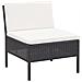 Set Divani da Giardino 6 pz con Cuscini in Polyrattan Nero - Foto miniatura 3